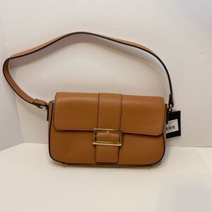 Classic Nanette Lepore Tan Fiona Flap Baguette Bag NWT